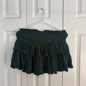Dark Green Ruffled Skirt
